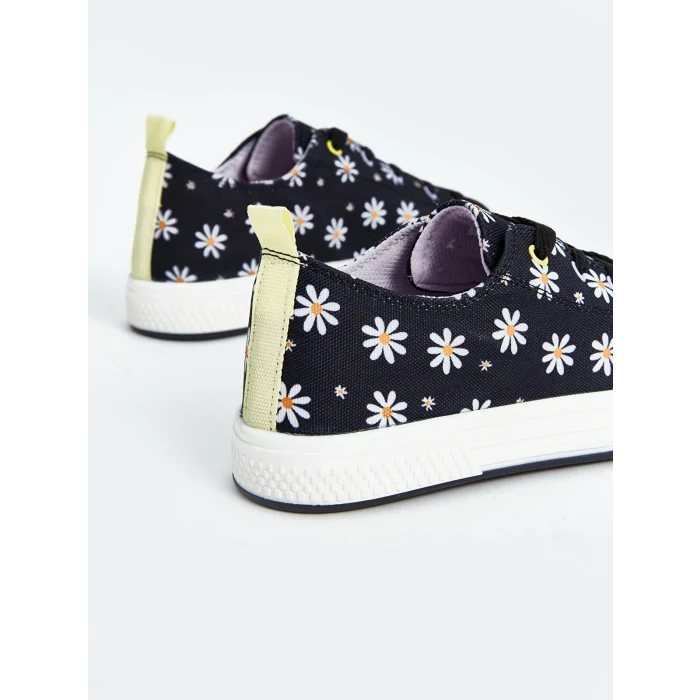 LCW STEPS SİYAH Bağcıklı Baskılı Kız Çocuk Spor Ayakkabı