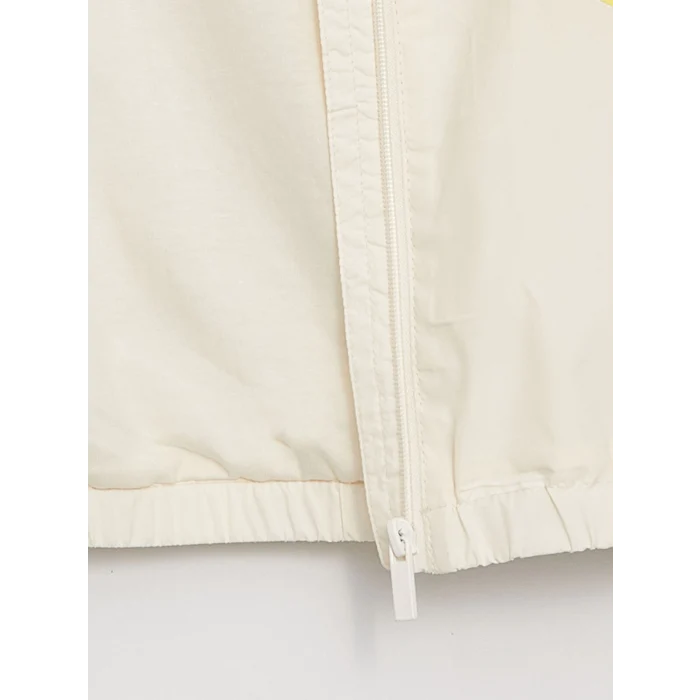 LCW Kids EKRU Kapüşonlu Renk Bloklu Kız Çocuk Mont