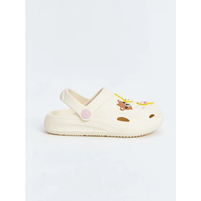 LCW STEPS EKRU Baskılı Kız Çocuk Plaj Sandaleti