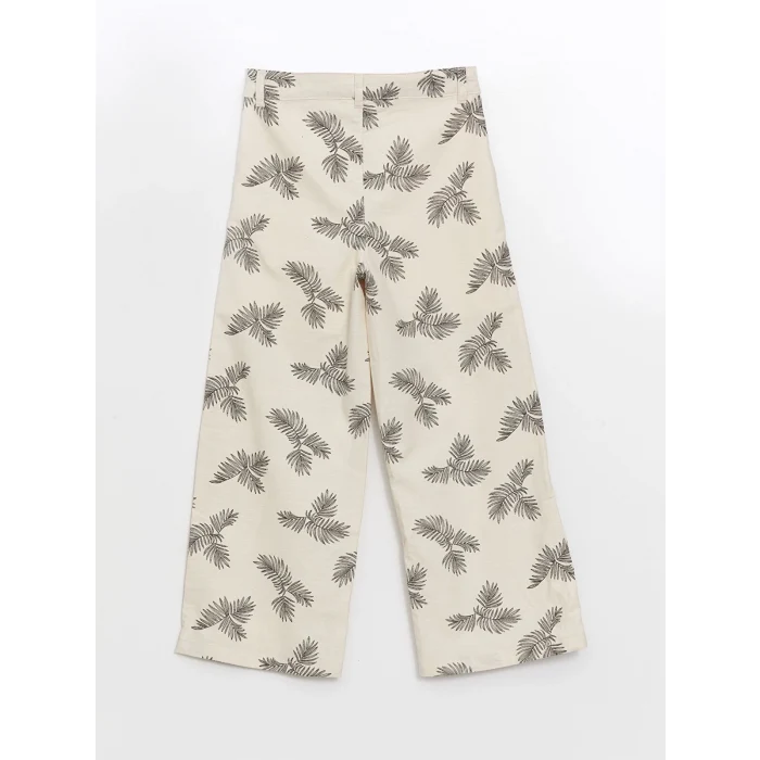 LCW Kids EKRU Beli Ayarlanabilir Lastikli Kız Çocuk Pantolon