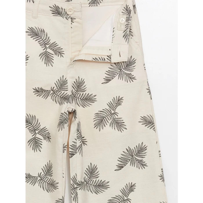 LCW Kids EKRU Beli Ayarlanabilir Lastikli Kız Çocuk Pantolon