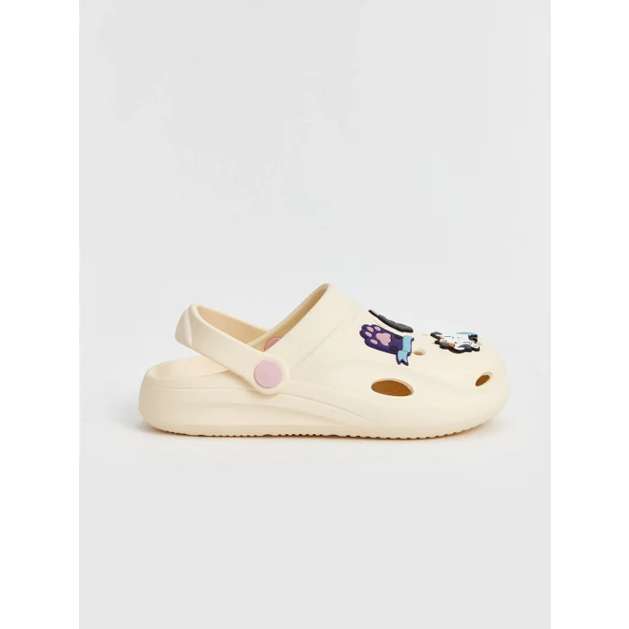 LCW STEPS BEJ Baskılı Kız Çocuk Plaj Sandaleti