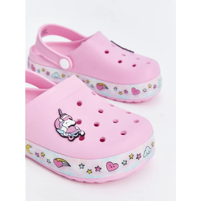 LCW STEPS PEMBE Tabanı Işıklı Kız Çocuk Plaj Sandaleti