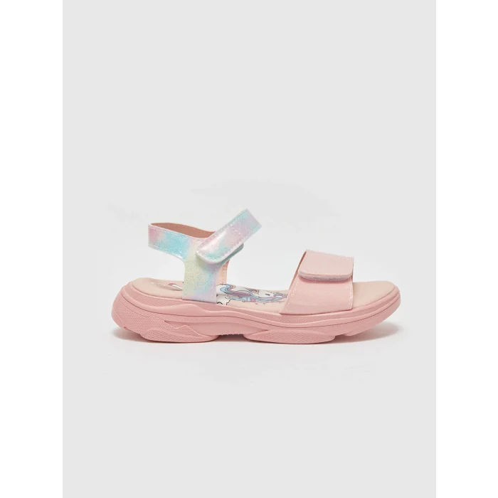 LCW STEPS PEMBE Çapraz Bantlı Kız Çocuk Sandalet