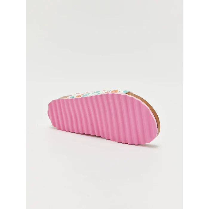 LCW STEPS BEYAZ Baskılı Kız Çocuk Sandalet