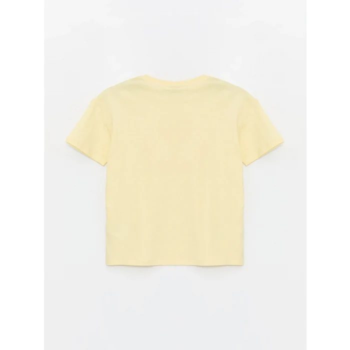 LCW Kids SARI Bisiklet Yaka Kız Çocuk Tişört ve Etek