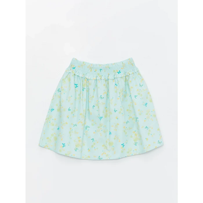 LCW Kids SARI Bisiklet Yaka Kız Çocuk Tişört ve Etek