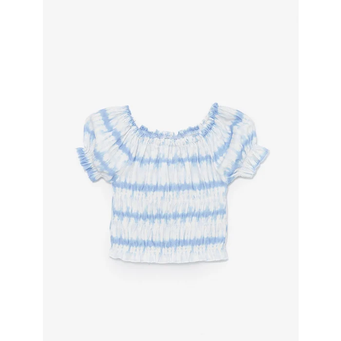 LCW Kids MAVİ Kayık Yaka Kız Çocuk Bluz ve Pantolon