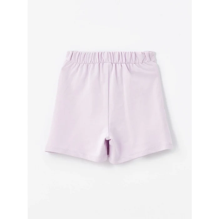 LCW Kids EKRU Polo Yaka Baskılı Kız Çocuk Tişört ve Şort Etek