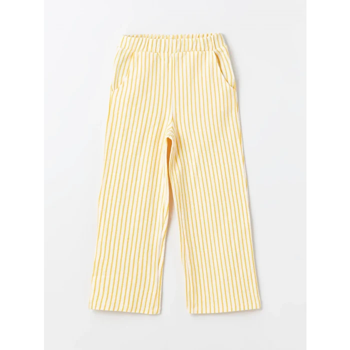 LCW Kids EKRU Bisiklet Yaka Baskılı Kısa Kollu Kız Çocuk Tişört ve Pantolon