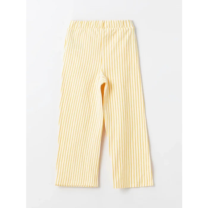 LCW Kids EKRU Bisiklet Yaka Baskılı Kısa Kollu Kız Çocuk Tişört ve Pantolon