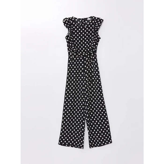 LCW Kids SİYAH Bisiklet Yaka Kız Çocuk Tulum