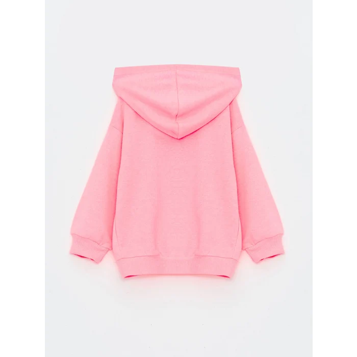 LCW Kids PEMBE Kapüşonlu Uzun Kollu Kız Bebek Fermuarlı Sweatshirt