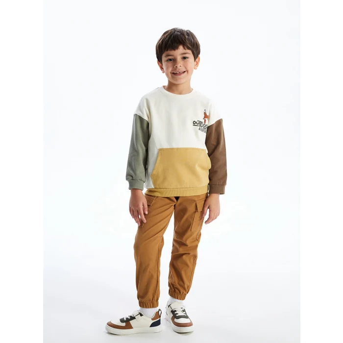 LCW Kids KAHVERENGİ Beli Lastikli Erkek Çocuk Jogger Pantolon