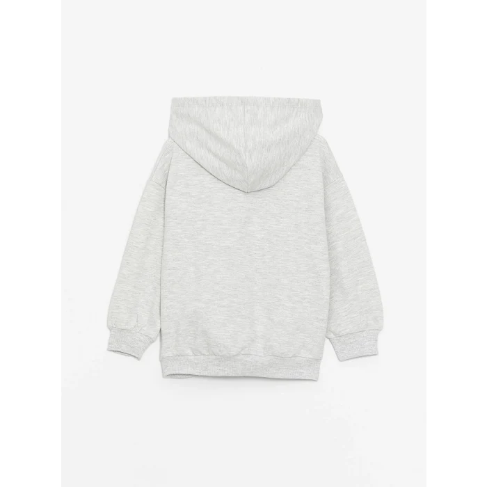 LCW Kids GRİ Kapüşonlu Uzun Kollu Kız Bebek Fermuarlı Sweatshirt