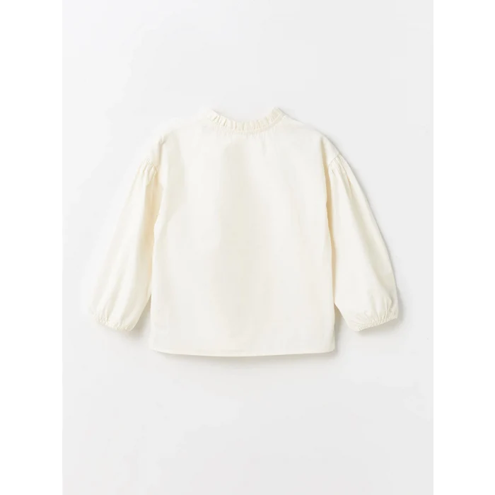 LCW Kids EKRU Bisiklet Yaka Uzun Kollu Kız Bebek Gömlek