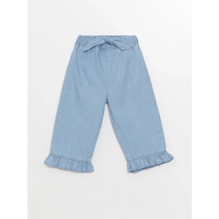 LCW Kids İNDİGO Beli Lastikli Kız Bebek Jean Pantolon
