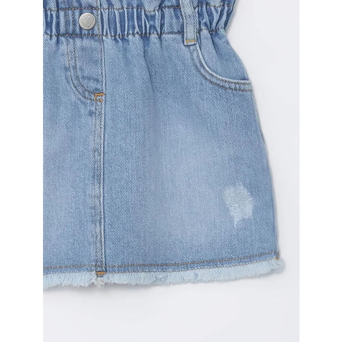 LCW Kids MAVİ Beli Lastikli Kız Bebek Jean Etek