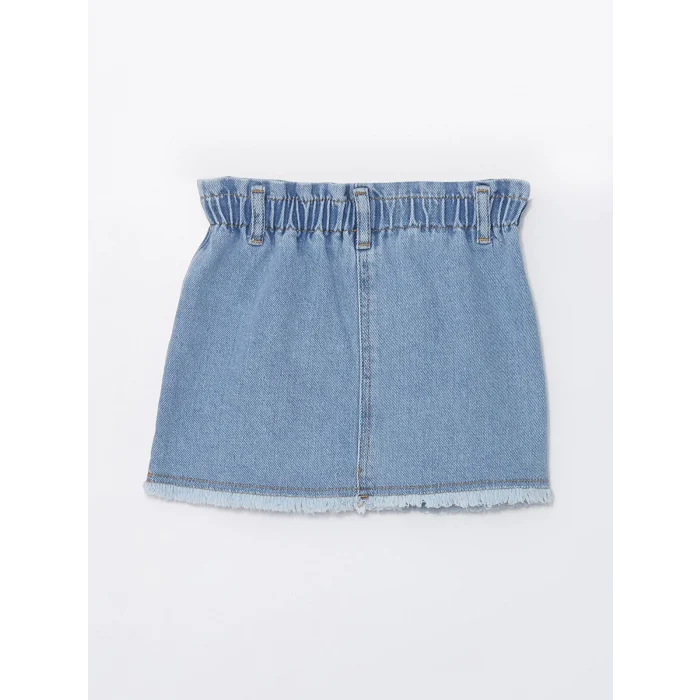 LCW Kids MAVİ Beli Lastikli Kız Bebek Jean Etek
