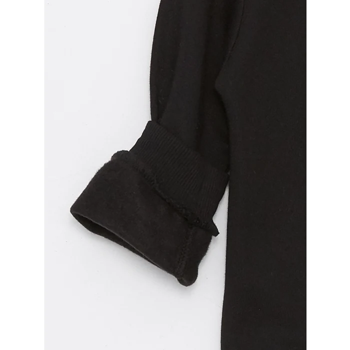 LCW Kids SİYAH Bisiklet Yaka Baskılı Kız Bebek Sweatshirt 2li