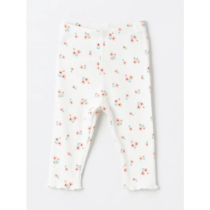 LCW baby PEMBE Bebe Yaka Uzun Kollu Baskılı Kız Bebek Bluz ve Tayt 2li Takım