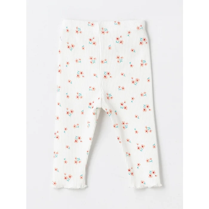 LCW baby PEMBE Bebe Yaka Uzun Kollu Baskılı Kız Bebek Bluz ve Tayt 2li Takım