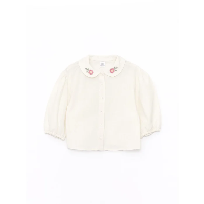 LCW Kids EKRU Bebe Yaka Uzun Kollu Kız Bebek Tişört ve Salopet Elbise 2li Takım