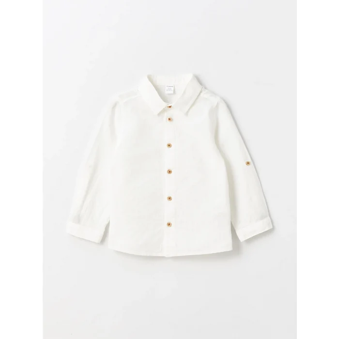 LCW Kids EKRU Uzun Kollu Basic Erkek Bebek Gömlek