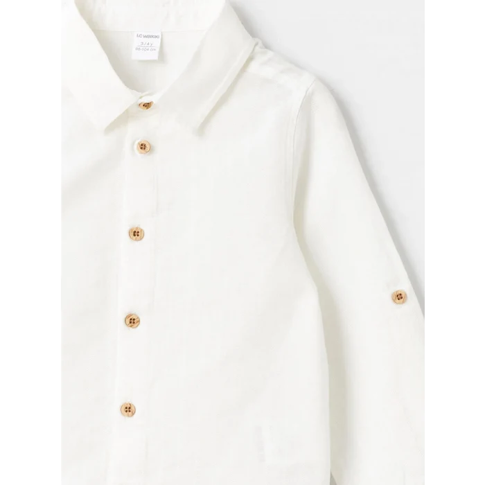 LCW Kids EKRU Uzun Kollu Basic Erkek Bebek Gömlek