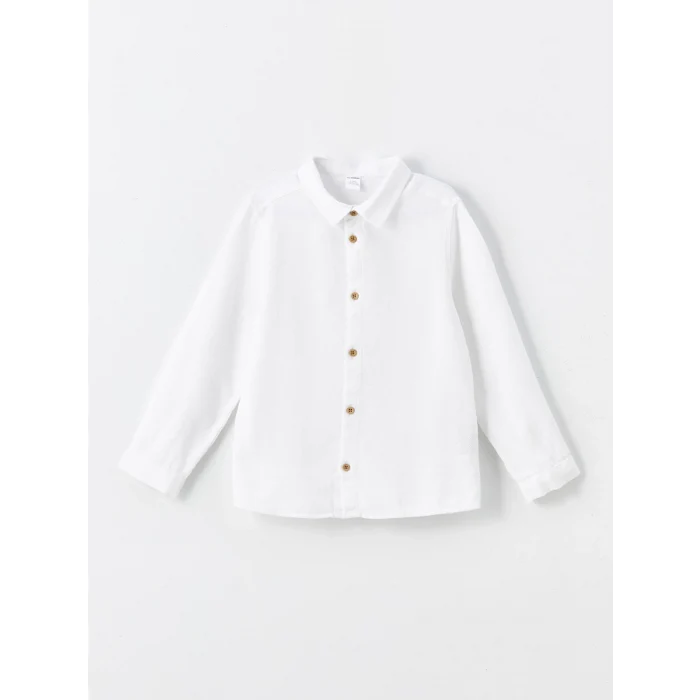 LCW Kids BEYAZ Uzun Kollu Basic Erkek Çocuk Gömlek