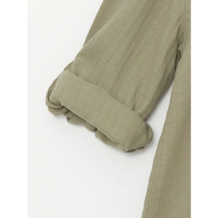 LCW Kids YEŞİL Uzun Kollu Basic Erkek Bebek Gömlek