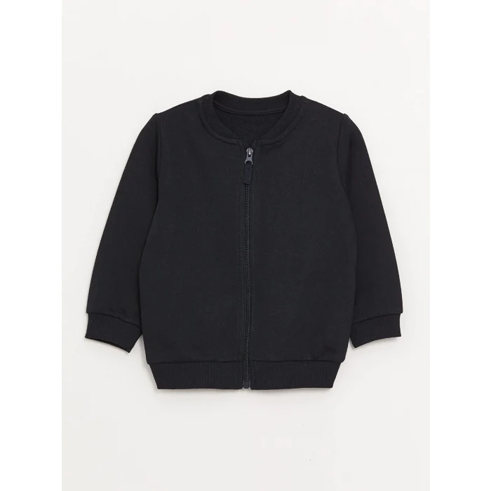 LCW Kids LACİVERT Kolej Yaka Uzun Kollu Basic Erkek Bebek Fermuarlı Sweatshirt