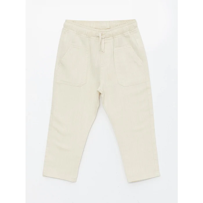 LCW Kids BEJ Beli Lastikli Erkek Bebek Kargo Pantolon