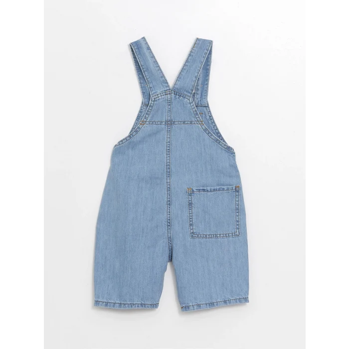 LCW Kids İNDİGO Kare Yaka Askılı Erkek Bebek Jean Salopet