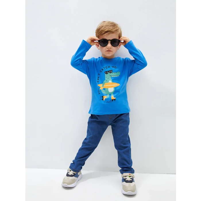 LCW Kids İNDİGO Beli Lastikli Basic Erkek Bebek Jean Pantolon