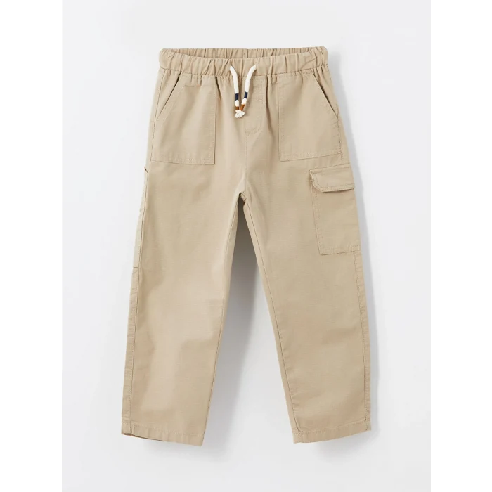 LCW Kids BEJ Beli Lastikli Basic Erkek Bebek Kargo Pantolon