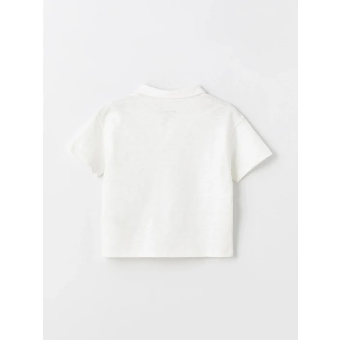 LCW Kids EKRU Polo Yaka Kısa Kollu Erkek Bebek Tişört ve Pantolon 2li Takım