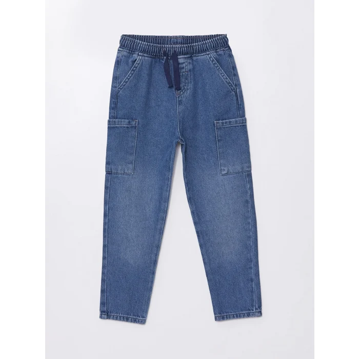 LCW Kids İNDİGO Beli Lastikli Basic Erkek Bebek Jean Pantolon