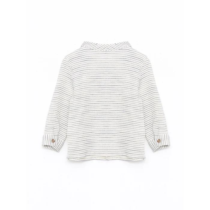 LCW baby EKRU Hakim Yaka Uzun Kollu Erkek Bebek Gömlek ve Pantolon 2li Takım