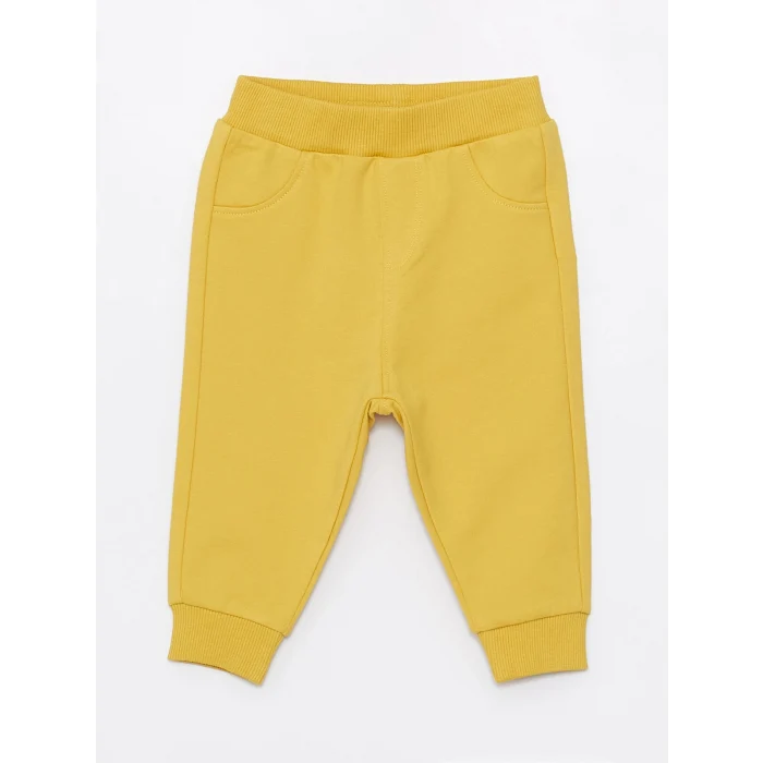 LCW baby BEJ Bisiklet Yaka Uzun Kollu Baskılı Erkek Bebek Sweatshirt ve Eşofman Altı 2li Takım