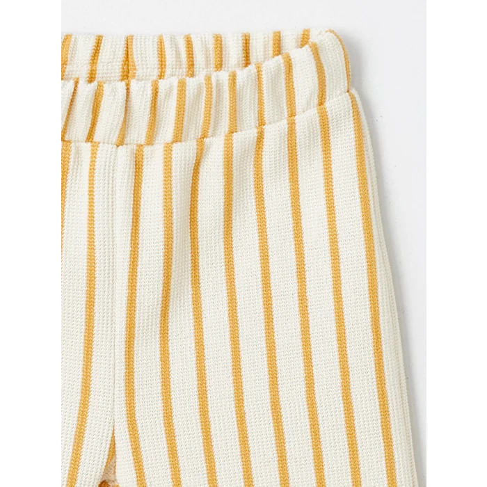 LCW baby EKRU Bisiklet Yaka Uzun Kollu Erkek Bebek Tişört ve Pantolon 2li Takım