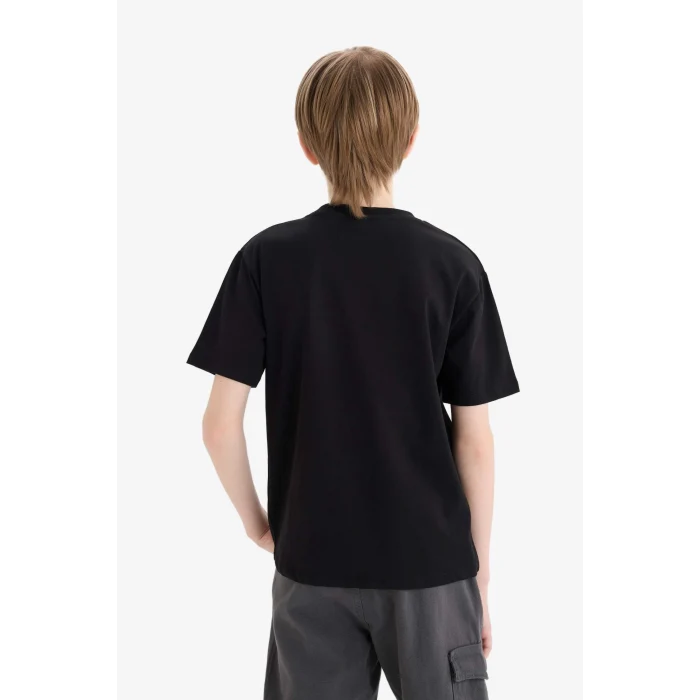 Defacto E3121 Siyah Erkek Çocuk Fast & Furious Bisiklet Yaka Kısa Kollu Tişört