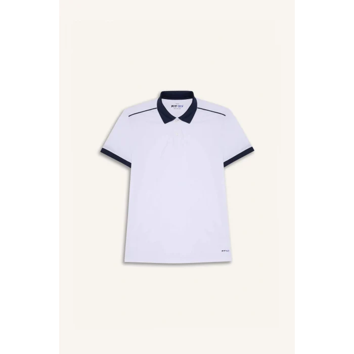 Defacto D9780 Beyaz DeFactoFit Slim Fit Dar Kesim Sporcu Kısa Kollu Pike Polo Tişört