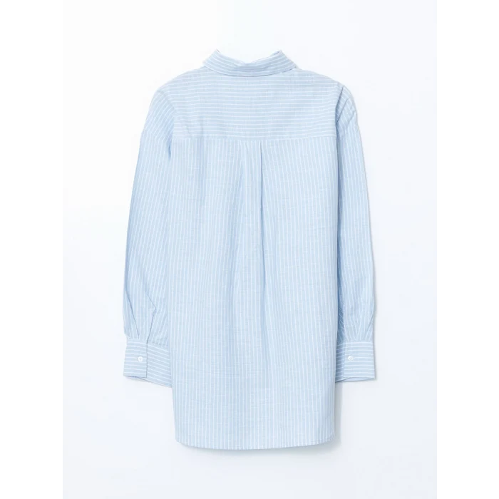 LCW Modest MAVİ Çiçekli Oversize Kadın Gömlek Tunik