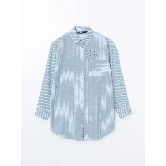 LCW Modest YEŞİL Çiçekli Oversize Kadın Gömlek Tunik