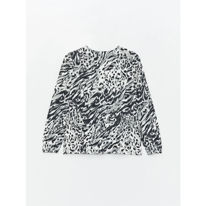 LCW Grace BEYAZ Bağlamalı Yaka Desenli Uzun Kollu Kadın Bluz