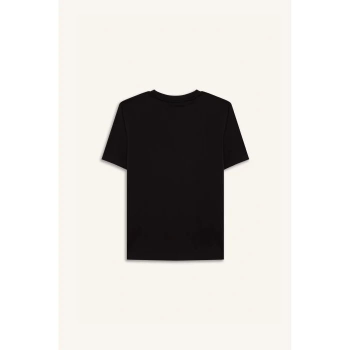 Defacto E3107 Siyah Erkek Çocuk Garfield Bisiklet Yaka Kısa Kollu Tişört