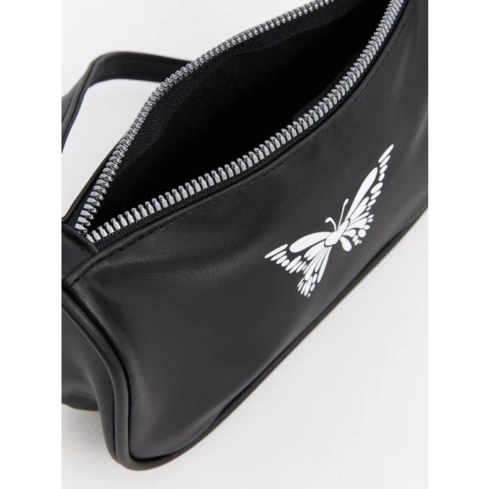 LCW ACCESSORIES SİYAH Kelebek Baskılı Kız Çocuk Baget Çanta
