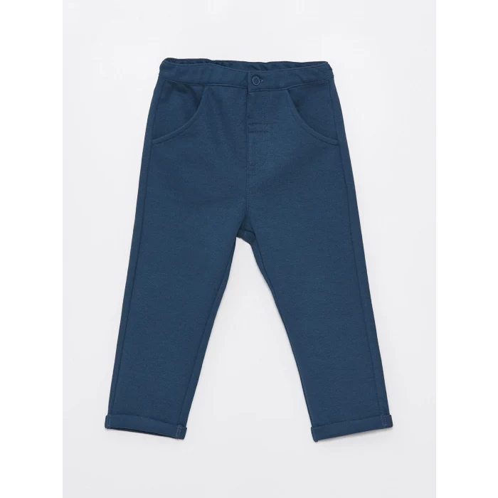 LCW Kids EKRU Polo Yaka Kısa Kollu Çizgili Erkek Bebek Tişört ve Pantolon 2li Takım