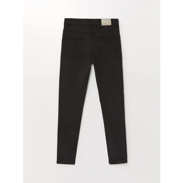 LCW Kids SİYAH Beli Ayarlanabilir Lastikli Erkek Çocuk Jean Pantolon